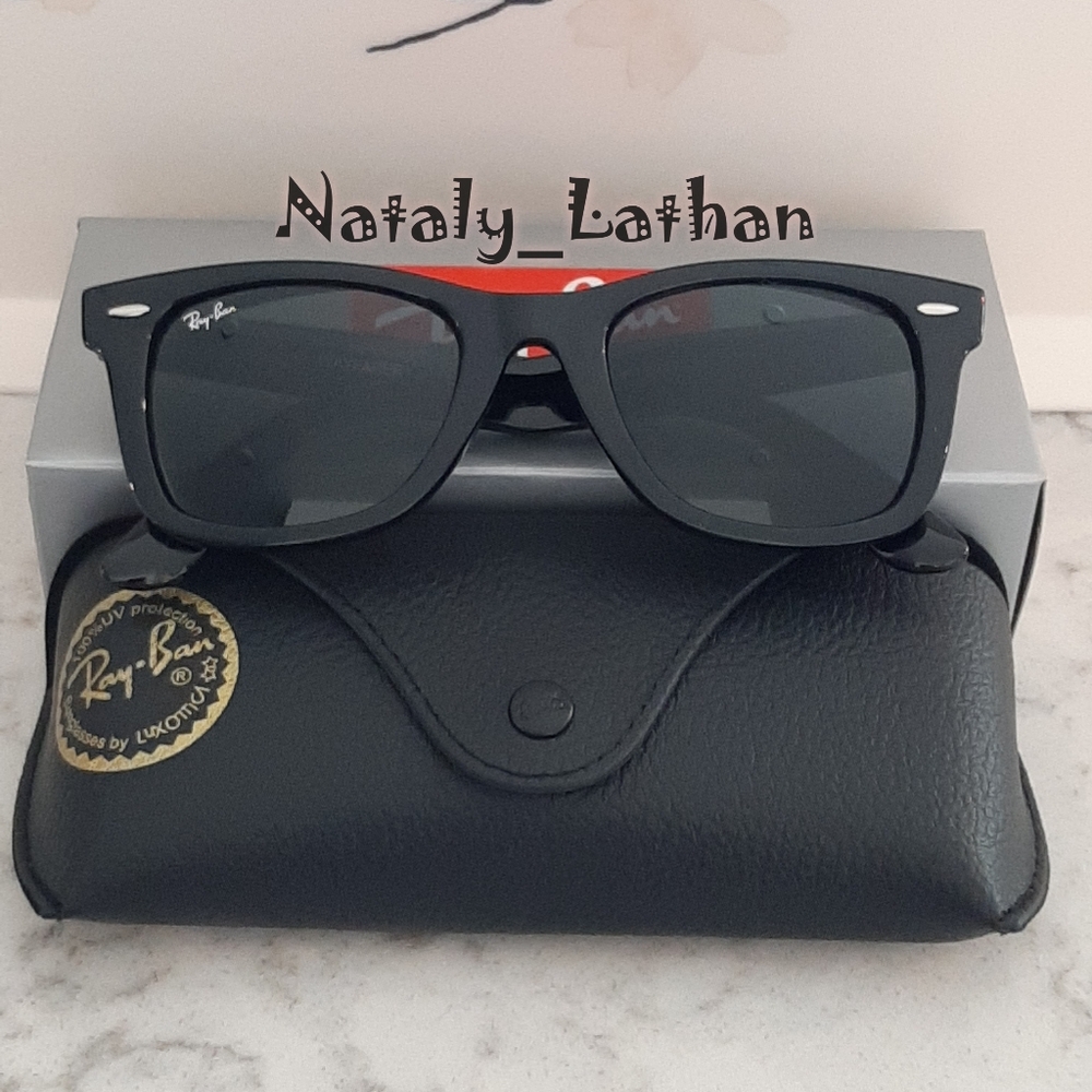 Ray-Ban Black Frame Black Lens Wayfarer Sunglasses Large 54 - Picture 8 of 14